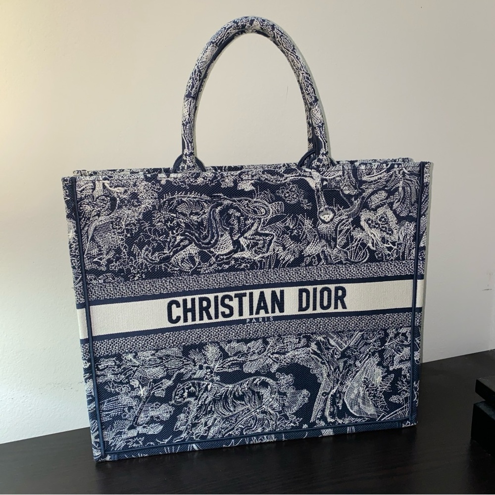 Large Dior Toile de jouy Reverse book tote